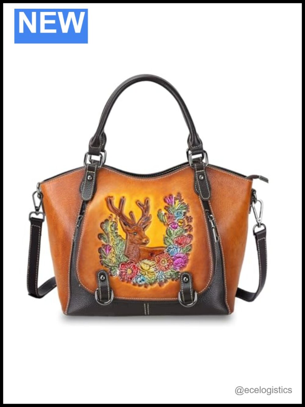 Genuine Leather Crossbody Bag Vintage Tote Shoulder Handbag Large Capacity